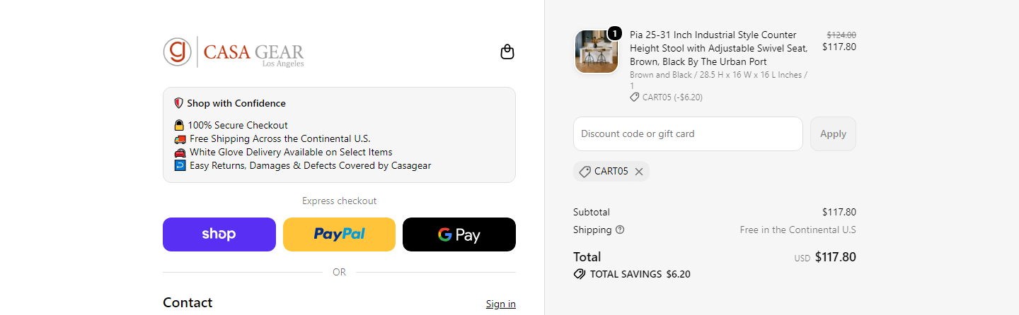 Click to view proof and visit Casagear Where to enter Casagear coupon code at checkout