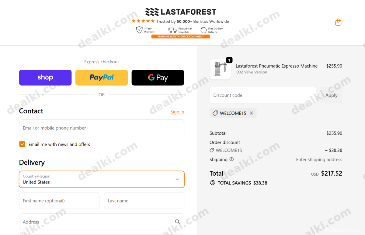 Where to enter Lastaforest coupon code at checkout